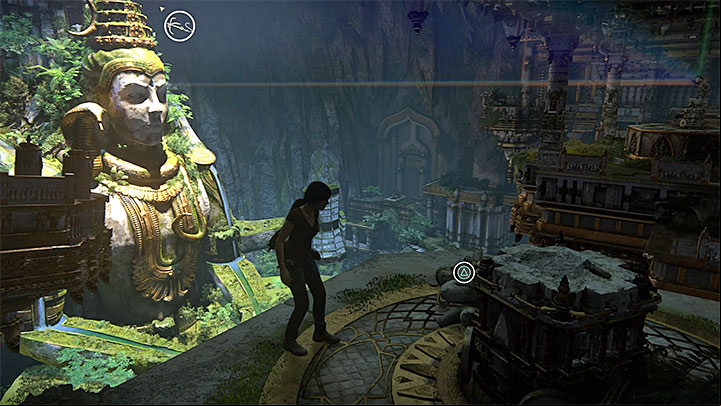 Head towards the area to the right of the starting point, i - Solution to the puzzle with prisms | Walkthrough - Walkthrough - Uncharted: The Lost Legacy Game Guide
