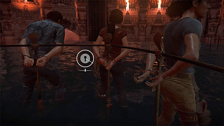 Thanks to lockpick, you will free Chloe and other characters - Solution to the puzzle with Parasharma and Ganesha | Walkthrough - Walkthrough - Uncharted: The Lost Legacy Game Guide
