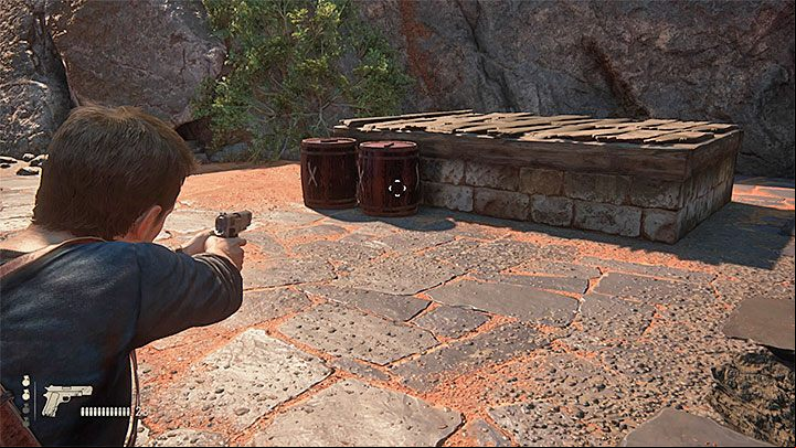 Use any weapon to shoot explosive barrels and gain access to the inner part of the building - Uncharted 4: Chapter 10 The Twelve Towers - treasure list - Treasures - Uncharted 4: A Thiefs End Game Guide