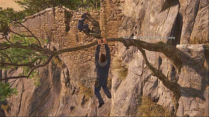 Swing on the tree. - Uncharted 4: Chapter 6 Once a Thief - walkthrough - Walkthrough - Uncharted 4: A Thiefs End Game Guide