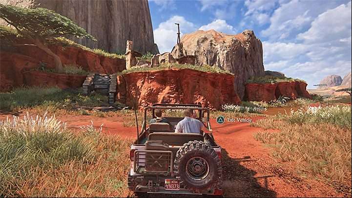 You can start by destroying the first cairn (hit it with your vehicle) - Uncharted 4: Chapter 10 The Twelve Towers - walkthrough - Walkthrough - Uncharted 4: A Thiefs End Game Guide
