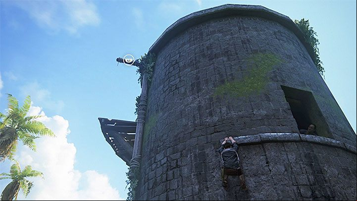Use the grappling hook to reach the top of the tower - Uncharted 4: Chapter 12 At Sea - walkthrough - Walkthrough - Uncharted 4: A Thiefs End Game Guide