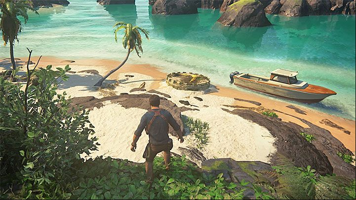 From now on, you will have to find big arrows that resemble com needles and follow them - Uncharted 4: Chapter 12 At Sea - walkthrough - Walkthrough - Uncharted 4: A Thiefs End Game Guide