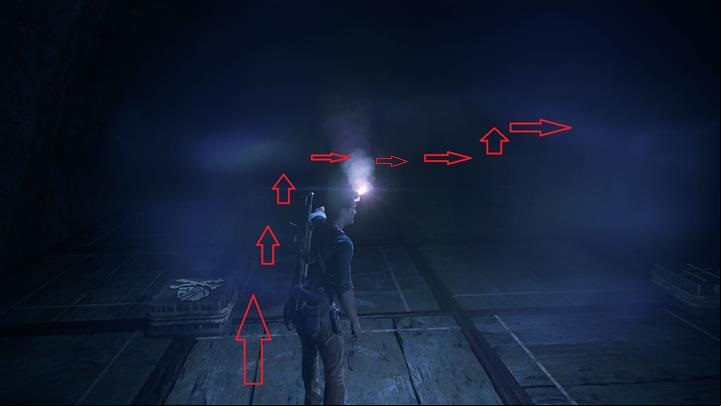 Climb onto the platform next to the skull, move three fields forward, three to the right, one up and two to the right. This will get you through safely - Uncharted 4: Chapter 19 Averys Descent - walkthrough - Walkthrough - Uncharted 4: A Thiefs End Game Guide