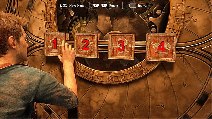 You can now return to the Founders Wheel and interact with the seals - Uncharted 4: Harder puzzles - solution, walkthrough - Secrets and puzzles - Uncharted 4: A Thiefs End Game Guide