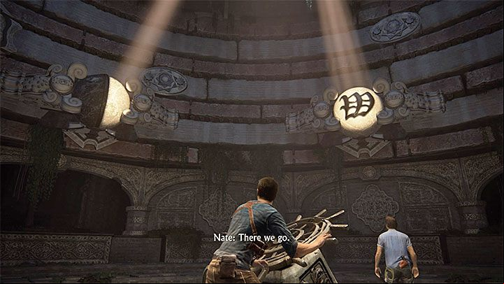 After you do this, move both spheres into the lighted spots (the above screenshot) - Uncharted 4: Harder puzzles - solution, walkthrough - Secrets and puzzles - Uncharted 4: A Thiefs End Game Guide