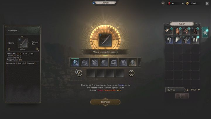 Once you enter the weapon enchantment menu, you will see your inventory on the right - Undecember: Weapon Enchant - Basics - Undecember Guide