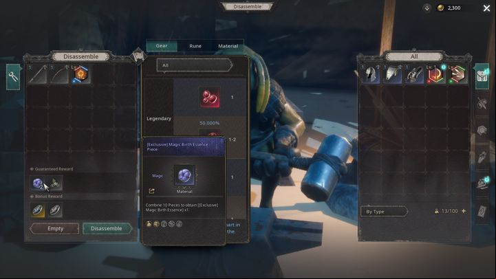 As in weapon enchant, you will have to do it at the blacksmith - Undecember: Weapon Enchant - Basics - Undecember Guide