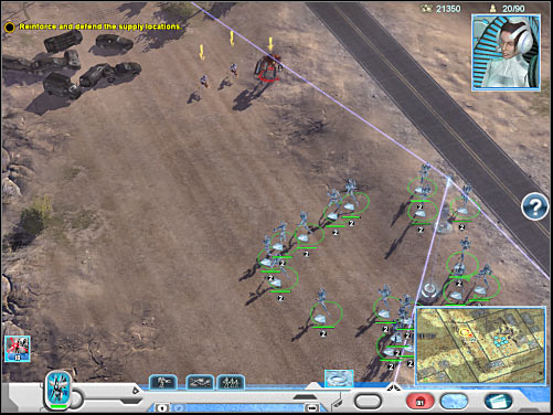Mirabel will suggest you that you should start each fight by taking out Grunt units - Mission 1 - part 2 - Novus - Universe at War: Earth Assault - Game Guide and Walkthrough