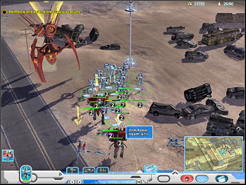 The final third group will appear to the south of your main base (screen) - Mission 1 - part 2 - Novus - Universe at War: Earth Assault - Game Guide and Walkthrough