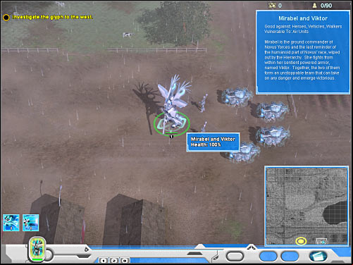 Start off by moving west, because that's where you'll find your first target - Mission 2 - part 1 - Novus - Universe at War: Earth Assault - Game Guide and Walkthrough