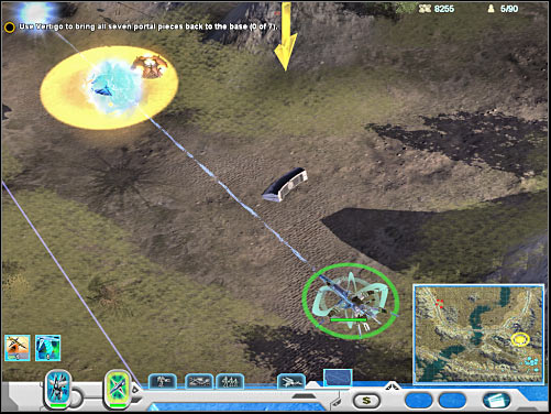 Once you've obtained the portal piece, you will have to return with it to your base - Mission 3 - part 1 - Novus - Universe at War: Earth Assault - Game Guide and Walkthrough