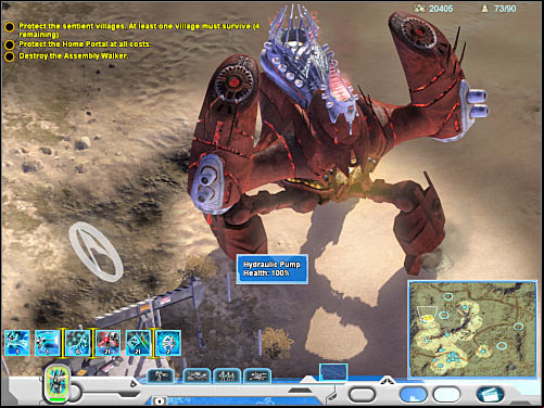 You had an opportunity to destroy a Walker before, so you should still what has to be done in order to get rid of this threat - Mission 4 - part 2 - Novus - Universe at War: Earth Assault - Game Guide and Walkthrough