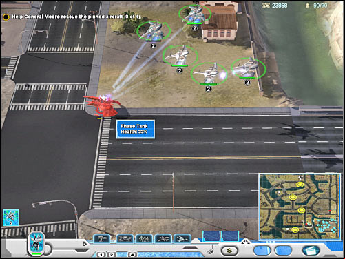 Order your main army to start moving towards the first (southern) target - Mission 5 - part 1 - Novus - Universe at War: Earth Assault - Game Guide and Walkthrough