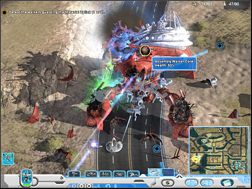 Fourth objective: Escort Mirabel to the Material Uplink - Mission 5 - part 2 - Novus - Universe at War: Earth Assault - Game Guide and Walkthrough
