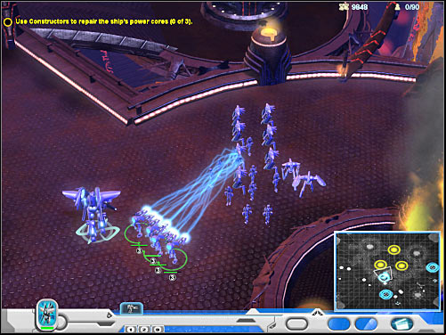Head south, because that's where you'll be able to free some of the imprisoned units - Mission 6 - part 2 - Novus - Universe at War: Earth Assault - Game Guide and Walkthrough
