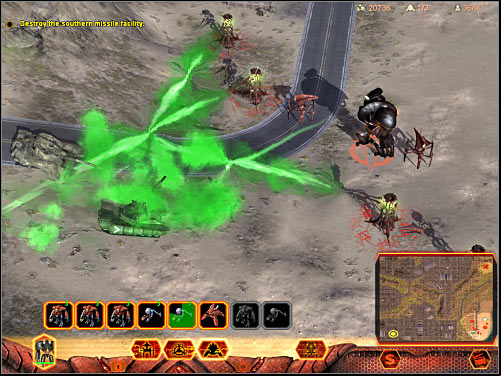 Fifth objective: Destroy the southern missile facility - Mission 2 - part 2 - Hierarchy - Universe at War: Earth Assault - Game Guide and Walkthrough