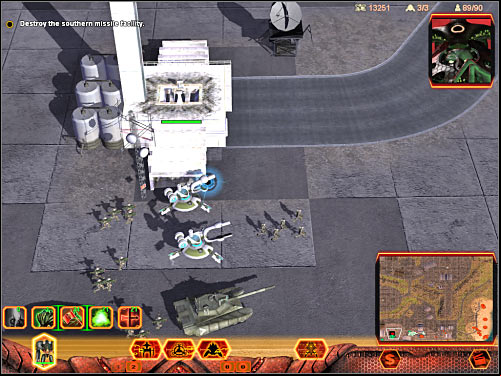 Sixth objective: Destroy the western missile facility - Mission 2 - part 3 - Hierarchy - Universe at War: Earth Assault - Game Guide and Walkthrough