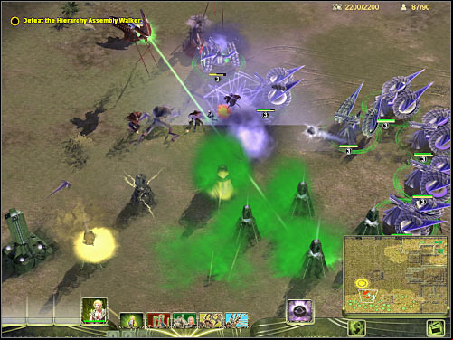 If you've done everything according to the plan, you will be allowed to attack the enemy Walker from two different directions - Mission 1 - part 3 - Masari - Universe at War: Earth Assault - Game Guide and Walkthrough