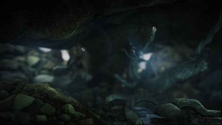 The next part of the cave has three protruding branches - Foreign Shore level walkthrough in Unravel 2 - Walkthrough - Unravel 2 Game Guide
