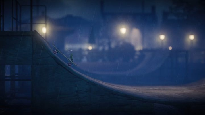 After getting on the skateboard you have to the characters and push it as hard as you can to the left - Hideaway level walkthrough in Unravel 2 - Walkthrough - Unravel 2 Game Guide