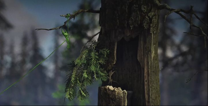 Swing on the branch and get back to the rock with the other character - Little Frogs level walkthrough in Unravel 2 - Walkthrough - Unravel 2 Game Guide