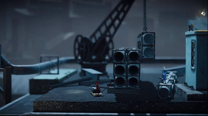 When you get to a pipe place, you have to leave one character on the button and run with the other one under the pipes and jump on them - Is That All There? level walkthrough in Unravel 2 - Walkthrough - Unravel 2 Game Guide