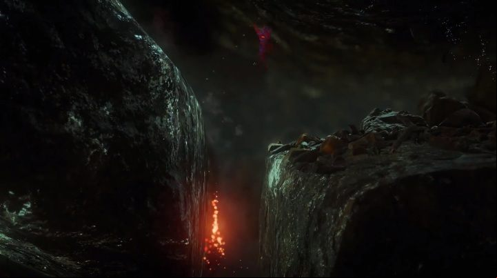 Sparks will chase you on your way through the cave - Ashes To Ashes level walkthrough in Unravel 2 - Walkthrough - Unravel 2 Game Guide