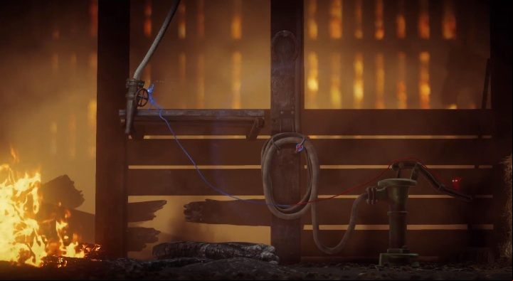 Going further you will find yourself on a water pump - Ashes To Ashes level walkthrough in Unravel 2 - Walkthrough - Unravel 2 Game Guide