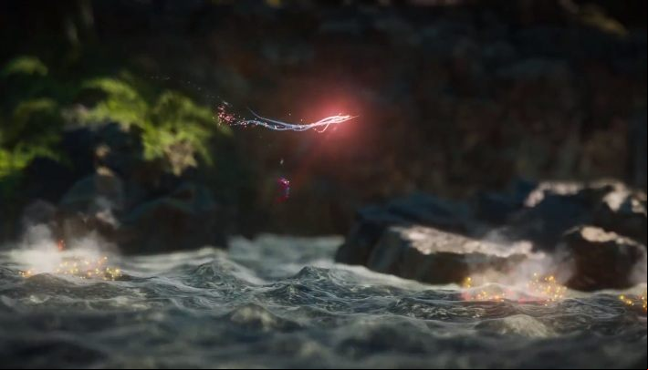 As you move through the waterfall, you will be able to use the double jump - just double-click the appropriate button - and grab illuminating elements with the yarn - At the Rapids level walkthrough in Unravel 2 - Walkthrough - Unravel 2 Game Guide
