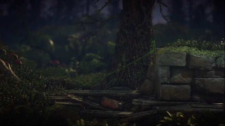 Tie the yarn to the spot on the floor and tie the other end to the rock - Nightswimming level walkthrough in Unravel 2 - Walkthrough - Unravel 2 Game Guide