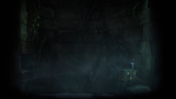 First, swim to the other side and climb on the leaves - How to escape the well in the Foreign Shore in Unravel 2? - FAQ - Unravel 2 Game Guide
