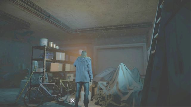 The totem in the basement, next to the bicycles - Until Dawn: Clues and totems in Episode 2 - Clues and totems - locations - Until Dawn Game Guide & Walkthrough