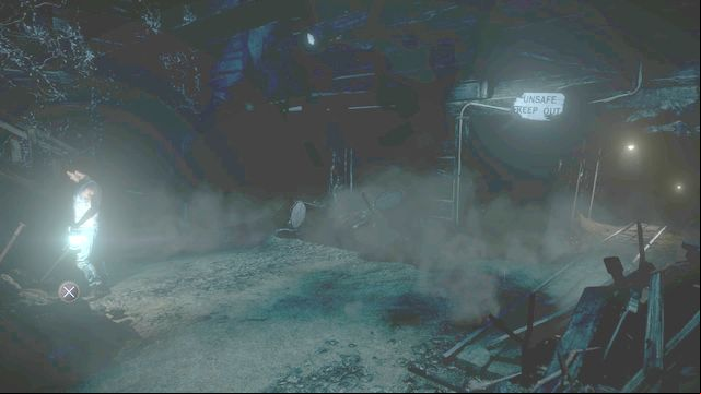 The Totem is in at the mine entrance - Until Dawn: Clues and totems in Episode 4 - Clues and totems - locations - Until Dawn Game Guide & Walkthrough