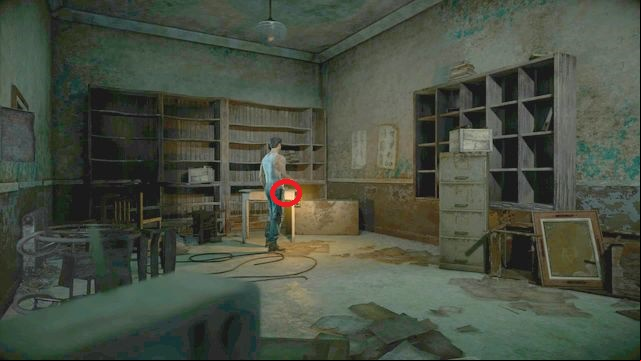 After you turn right in the corridor, after you find the machete, you find a small room - Until Dawn: Clues and totems in Episode 5 - Clues and totems - locations - Until Dawn Game Guide & Walkthrough