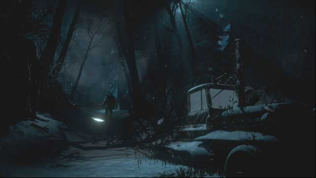 Go through the road left, next to the old vehicle - Until Dawn: Episode 3 - Walkthrough - Walkthrough - Until Dawn Game Guide & Walkthrough