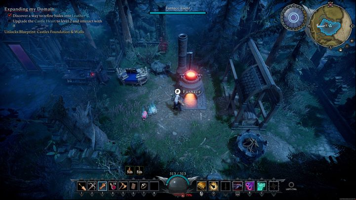 Once placed, approach the structure and interact with it - V Rising: Smelting ores - Basics - V Rising Guide