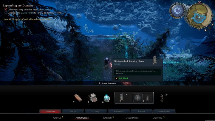 After completing one of the early quests in the game (The First Book in the Library), you will be able to craft a special item - a mirror - V Rising: How to change characters appearance? - FAQ - V Rising Guide
