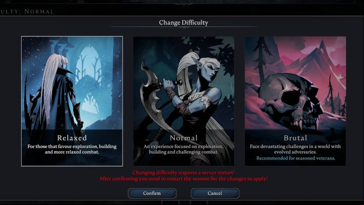 If you want to change the difficulty level during the game, open the menu by pressing the ESC key and select the "Change Difficulty" option - V Rising: Difficulty levels - Basics - V Rising Guide