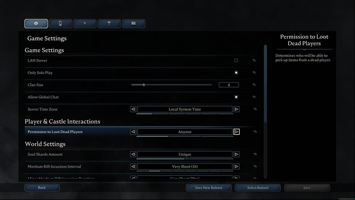 Additionally, by clicking "Advanced Game Settings" you will be able to adjust certain aspects of the game to your needs - V Rising: Difficulty levels - Basics - V Rising Guide
