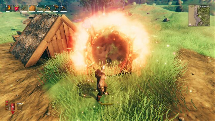 If you want to teleport, just walk up to the portal and simply walk through it - Valheim: Portals - Basics - Valheim Guide