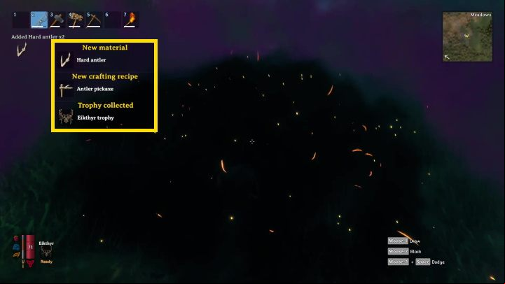 In addition, Eikthyr drops a trophy that can be hung above the fireplace, but it is much more useful to offer it to the circle - Valheim: Eikthyr - boss, how to defeat? - Bosses - Valheim Guide