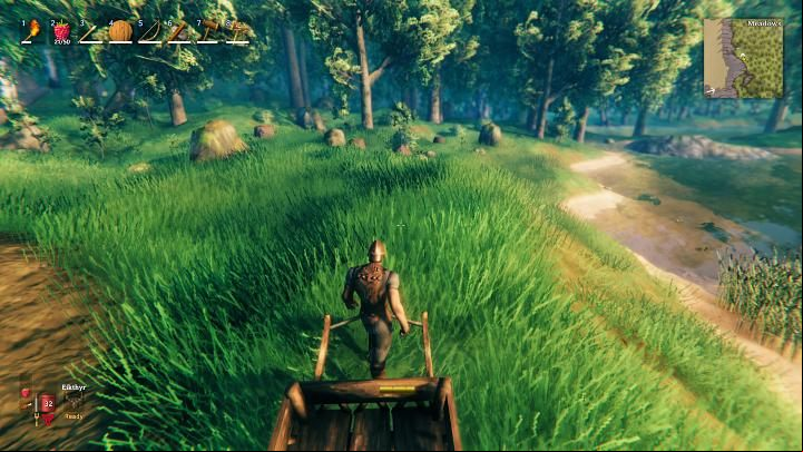 It should be noted here that while pulling the cart, your character can still use sprinting and even fight, but this will be somewhat limited - Valheim: Cart/Cart - how to create and use it? - Crafting and equipment - Valheim Guide