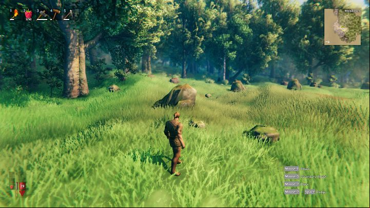 The best place to build your first shelter is the Meadows biome – this is the safest and most hospitable biome in Valheim - Valheim: Day 1 - how to survive? Where to start? - Basics - Valheim Guide