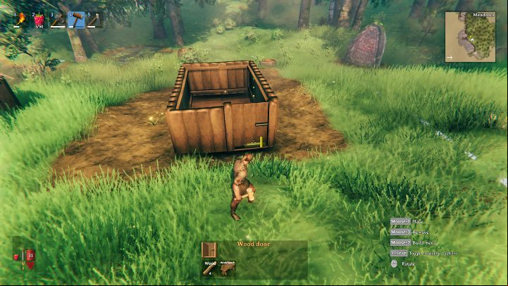 After placing the floor, it's time to put up the walls - Valheim: Day 1 - how to survive? Where to start? - Basics - Valheim Guide