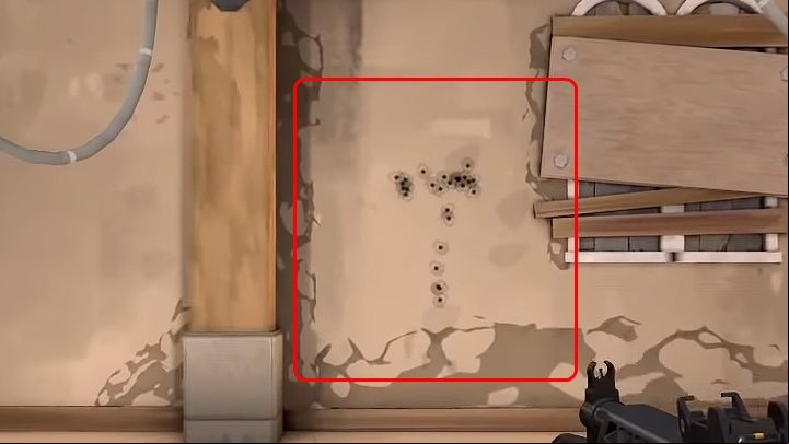 The image above shows an example of the Vandals spread, one of the weapons in Valorant - Valorant: Rifles guide - Bulldog, Guardian, Phantom, Vandal - Weapons - Valorant Guide