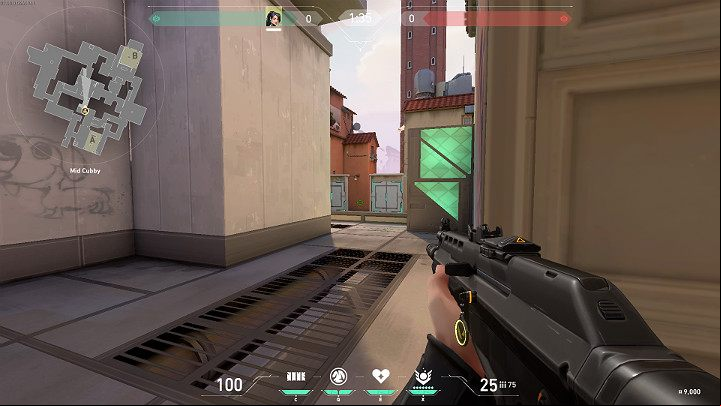 Moving slightly further from the Mid Cubby location, the player can hide behind the crates to defend access to Mid and site A from the A Lobby - Valorant: Ascent map description for defenders and attackers, callouts - Maps - Valorant Guide