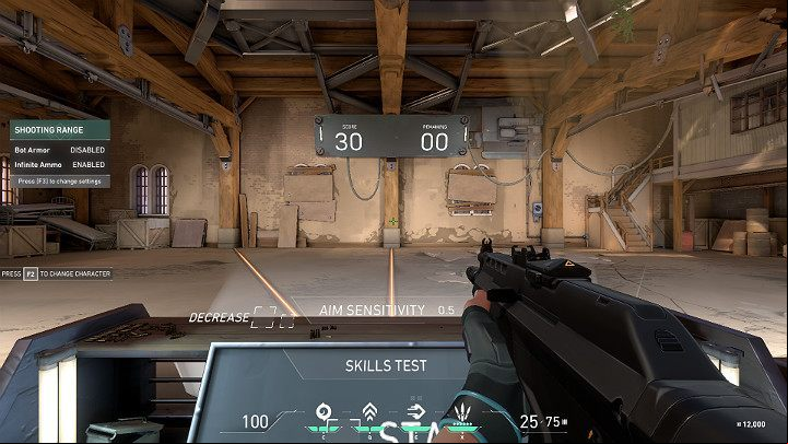 After entering the shooting range, you will appear in the spot shown in the image above - Valorant: Best mouse settings - DPI, acceleration, sensitivity - Appendix - Valorant Guide