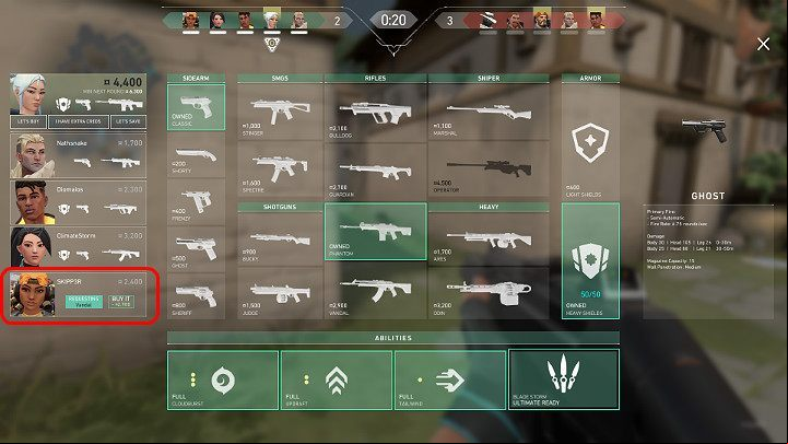 If one of the players asks to purchase a weapon, their character will say a specific line, making it easy to recognize that someone needs a weapon - Valorant: Economy - rounds, tips - Basics - Valorant Guide