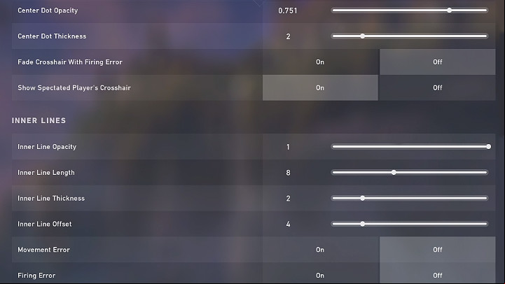 Hiko just recently began experimenting with a different crosshair - a white and small square dot - Valorant: Hiko settings - what are they? - FAQ - Valorant Guide